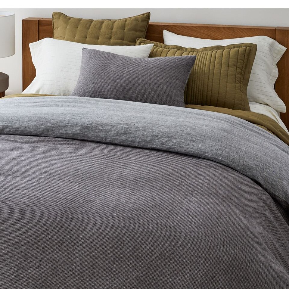 European Flax Linen Mini Waffle Duvet Cover & Pillowcases